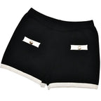 חליפת שני חלקים סרוגה בעיצוב קלאסי מחויט סריג ומכנסיים קצרים - אלנה