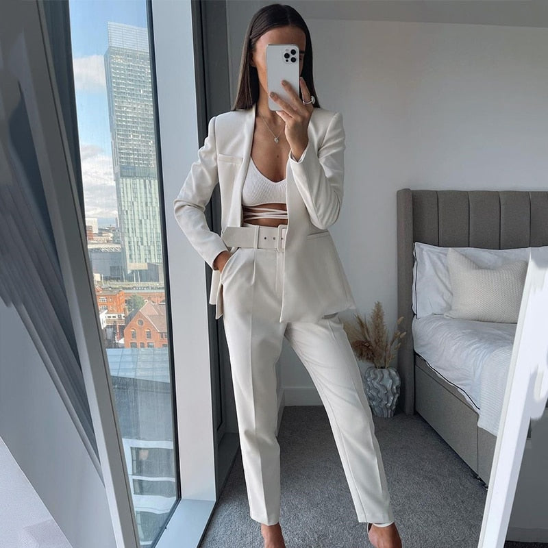 Ponce מכנסיים מחויטים עם חגורה