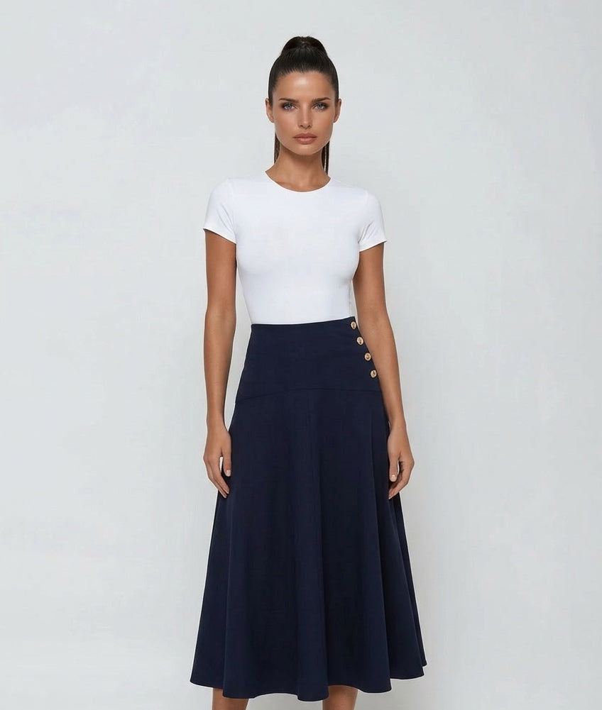 חצאית מתרחבת כחולה