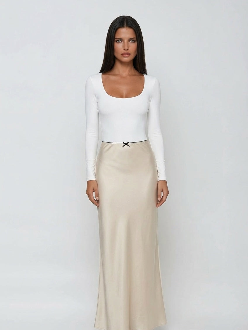 חצאית סאטן גימור פפיון