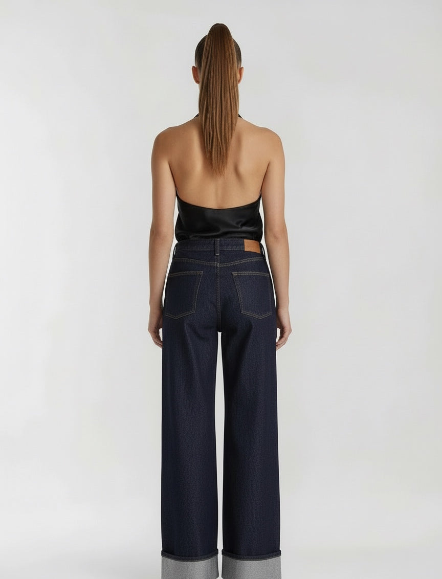 חולצה סאטן גב פתוח