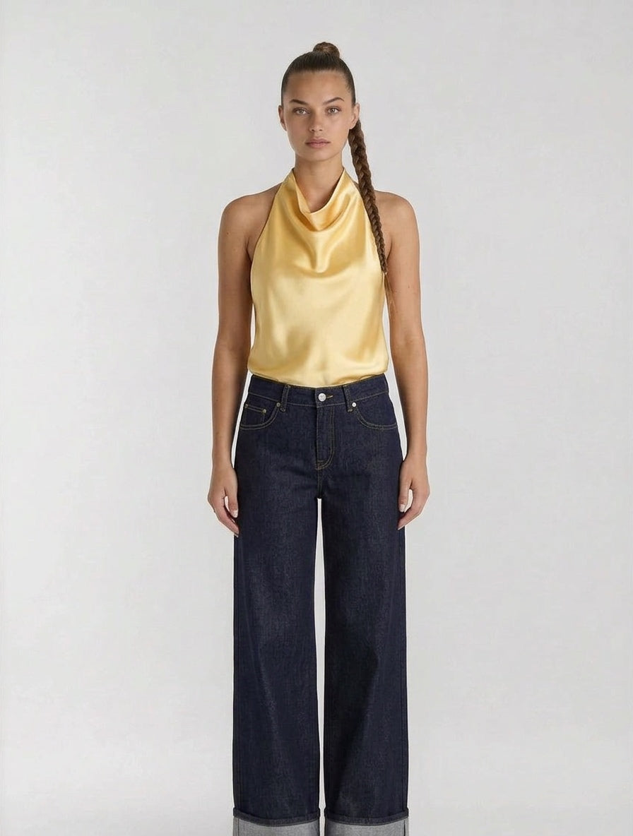 חולצה סאטן גב פתוח