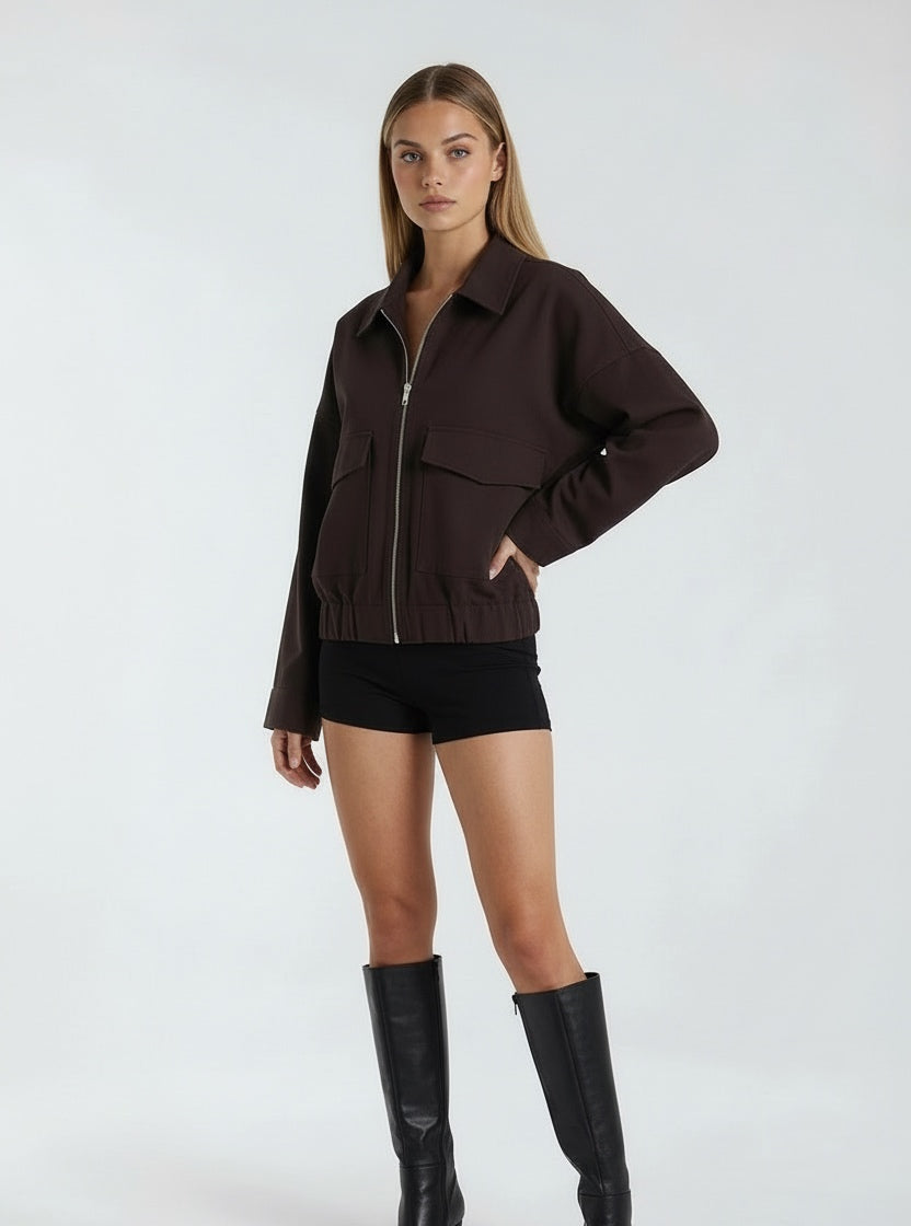 ג'קט סטייל עם צווארון לפל