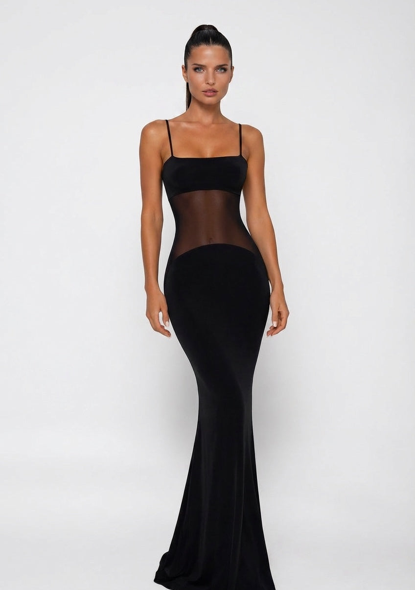 שמלה משולבת עם רשת