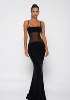 שמלה משולבת עם רשת