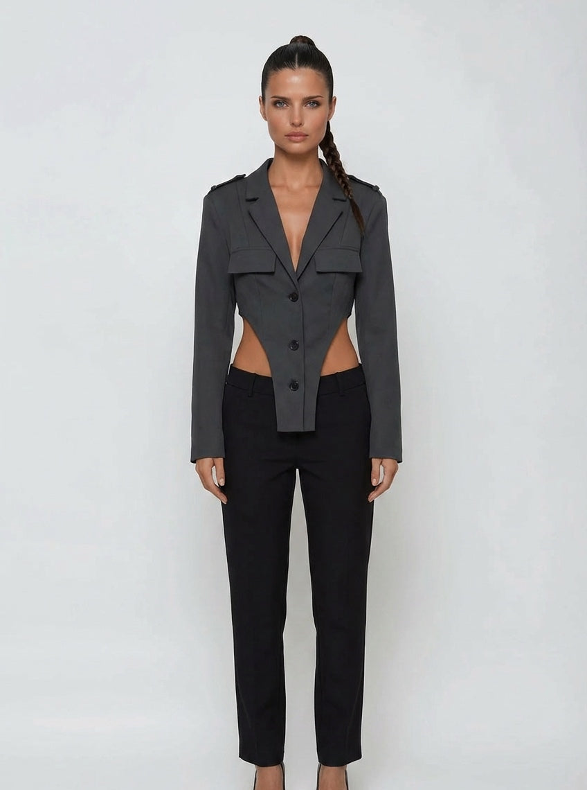 סט מחויט אפור