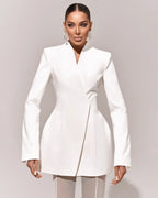 סט שני חלקים אלגנטי בלייזר וחצאית מקסי שיפון - אנסטסיה