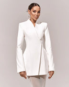 סט שני חלקים אלגנטי בלייזר וחצאית מקסי שיפון - אנסטסיה