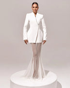 סט שני חלקים אלגנטי בלייזר וחצאית מקסי שיפון - אנסטסיה