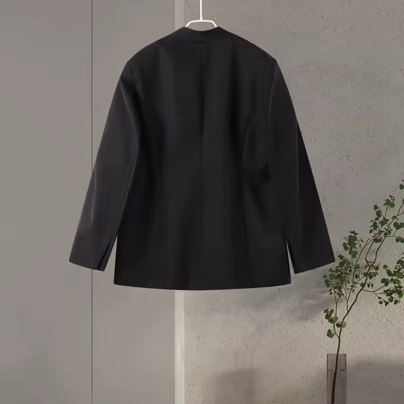 סט שני חלקים אלגנטי בלייזר וחצאית מקסי שיפון - אנסטסיה