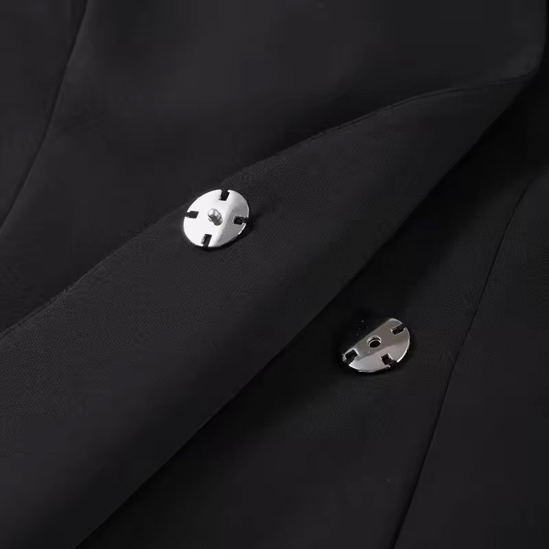 סט שני חלקים אלגנטי בלייזר וחצאית מקסי שיפון - אנסטסיה