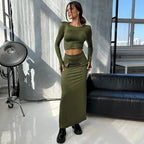 סט שני חלקים טופ וחצאית מקסי - באדי