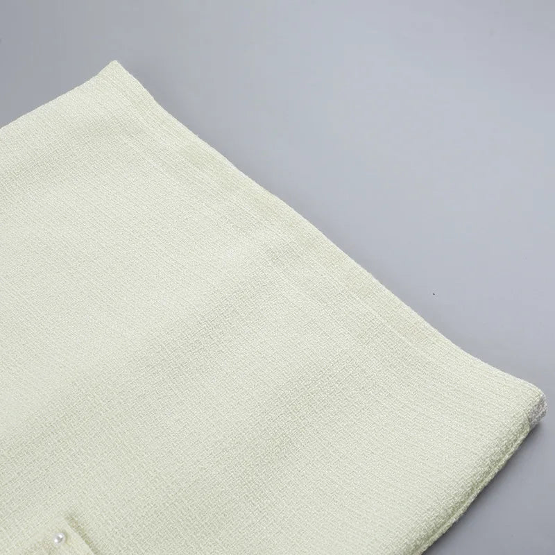 שמלת מיני סטרפלס בד ארוג + בלייזר קצר - ליאו