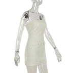 שמלת מיני סטרפלס בד ארוג + בלייזר קצר - ליאו