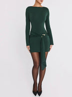 Anish שמלת מיני צמודה עם קשירה צדדית