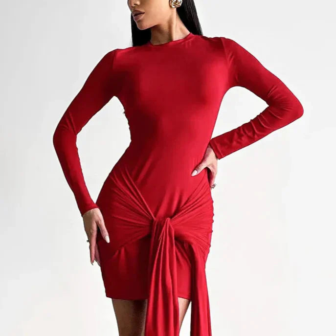 Curry שמלת מיני צמודה עם שרוול ארוך