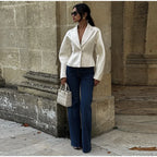 חליפת משי שני חלקים מחויטת מכנסיים ובלייזר - מורל