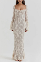 Gladys שמלת מקסי תחרה מחטבת