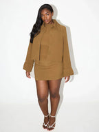 סט שני חלקים מחויט בלייזר וחצאית מיני - מויה