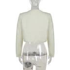 שמלת מיני סטרפלס בד ארוג + בלייזר קצר - ליאו