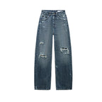 ג'ינס גזרה רחבה מראה משופשף