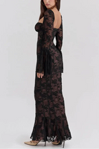 Gladys שמלת מקסי תחרה מחטבת