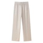 חליפת שני חלקים בד קרפ מבריק נעים מכנסיים ארוכים ובלייזר - ריקה