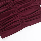 Bruce שמלת מיני אוף שולדר עם קפלים מחטבים