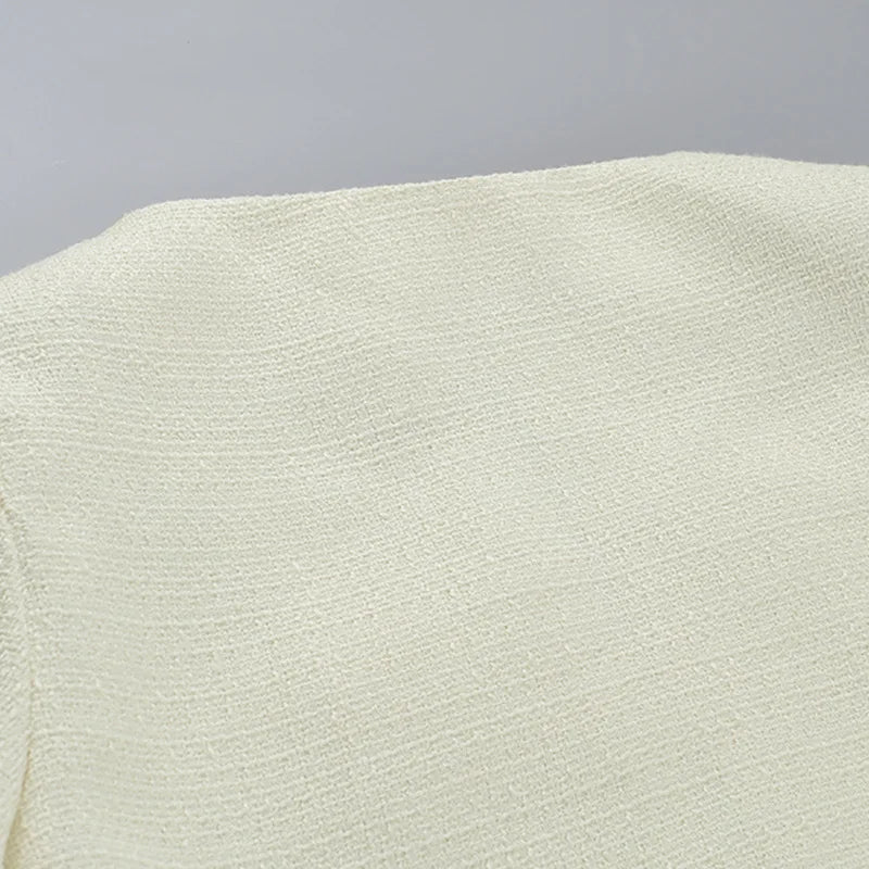 שמלת מיני סטרפלס בד ארוג + בלייזר קצר - ליאו