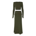 סט שני חלקים טופ וחצאית מקסי - באדי