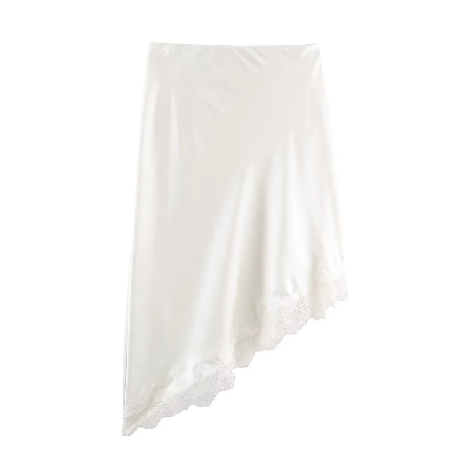 חצאית סאטן גימור תחרה