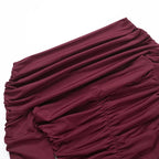 Bruce שמלת מיני אוף שולדר עם קפלים מחטבים