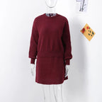 סט שני חלקים סרוג חולצת אובר סייז וחצאית מיני - יעלה